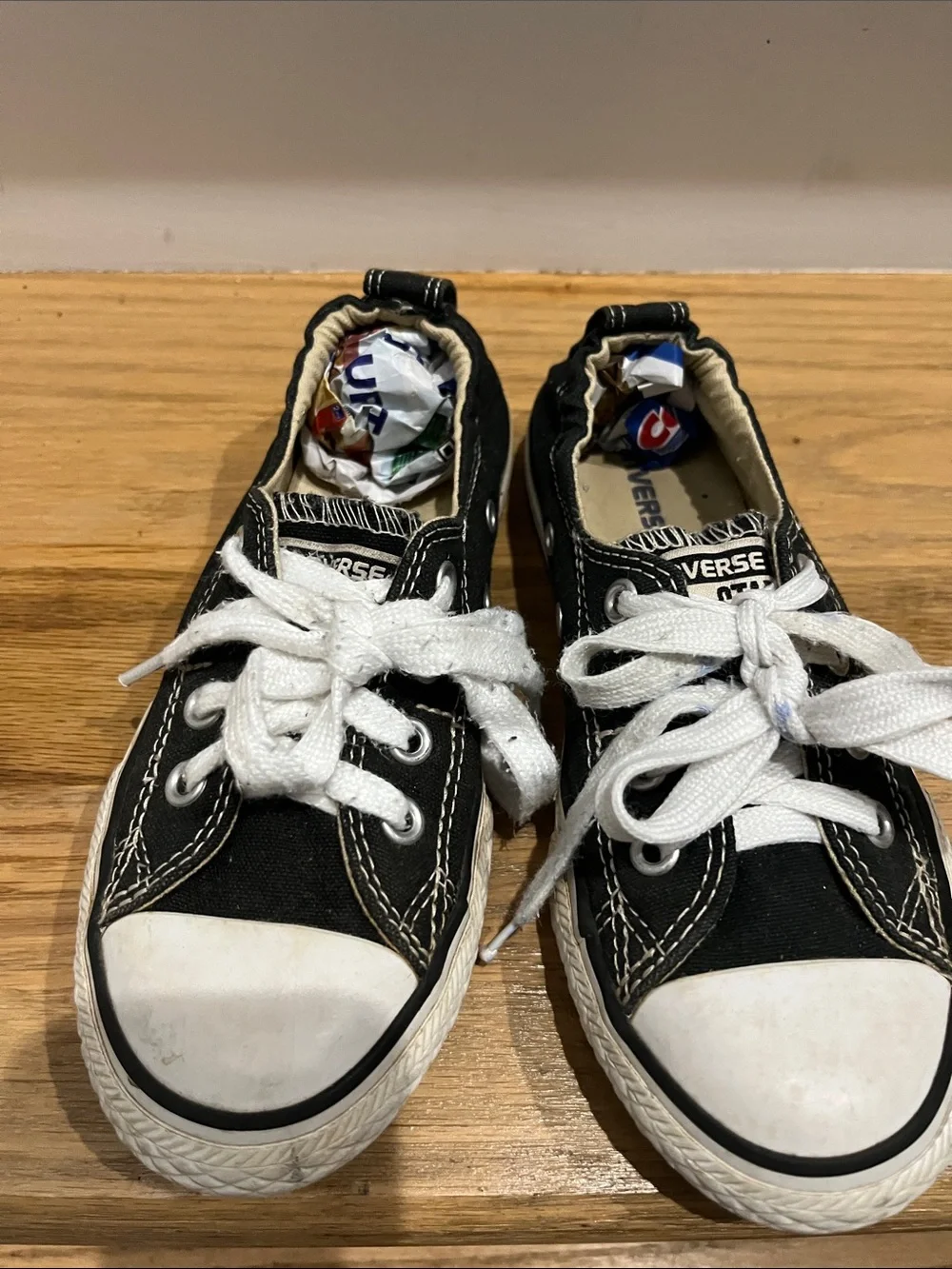 Converse Kids Black & White Low-Top Canvas Sneakers